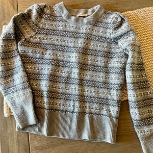 Faherty Highland Fair Isle Puff Sleeve Sweater